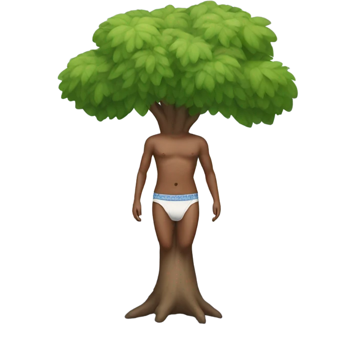Tree wearing underpants emoji