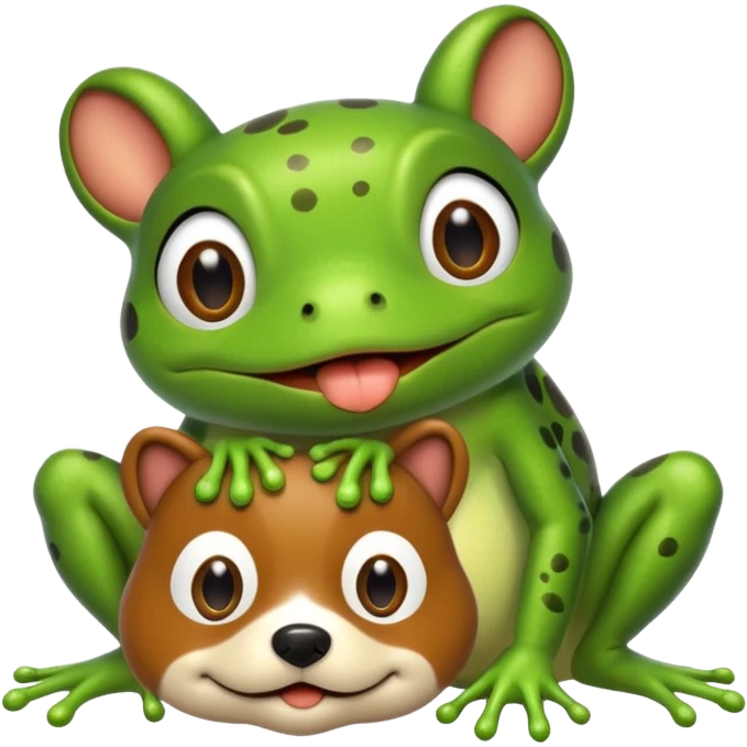 Frog with a dog ￼ emoji