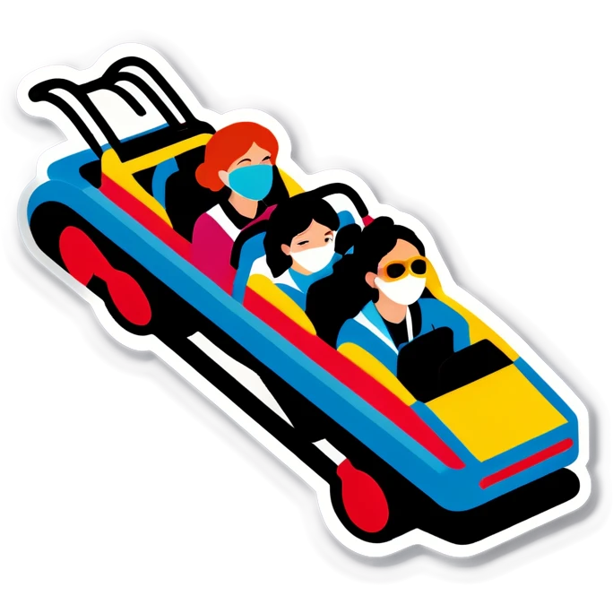 Roller coaster with 3 womens emoji