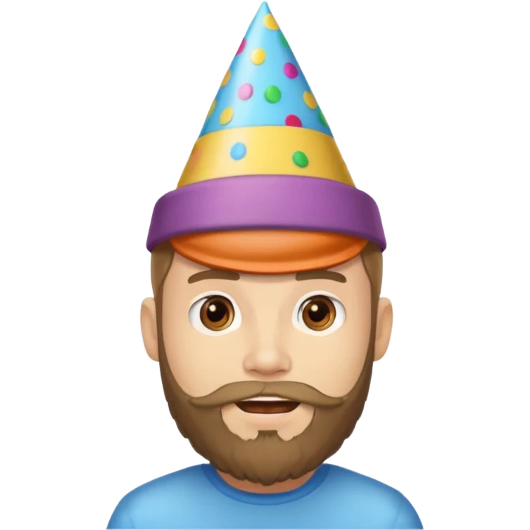 young man with a beard, happy birthday boy emoji