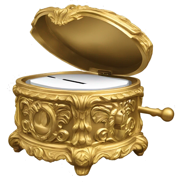  Round ornate gold music box closed emoji