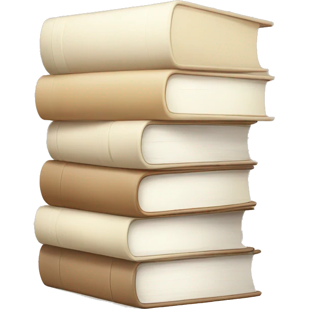 stack of beige and whitebooks, aesthetics  emoji
