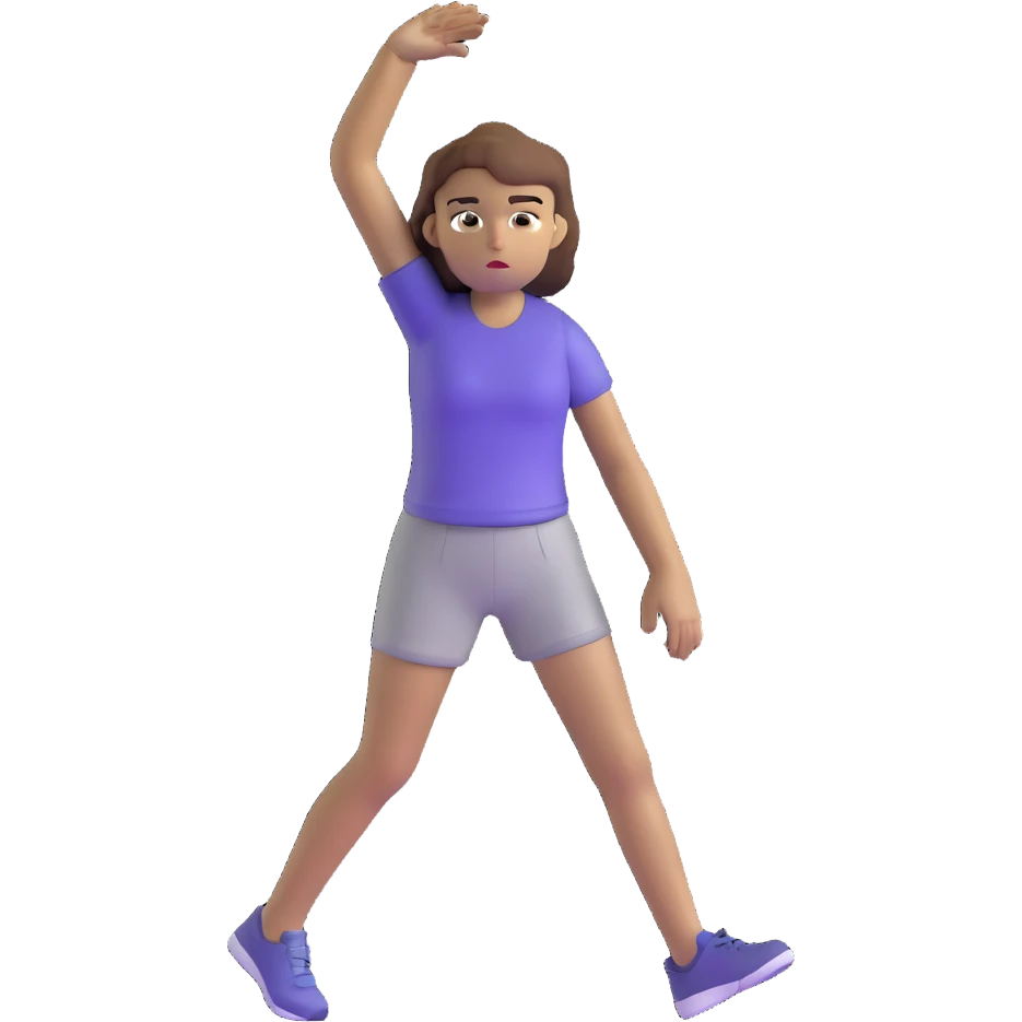 brown haired girl sweating emoji