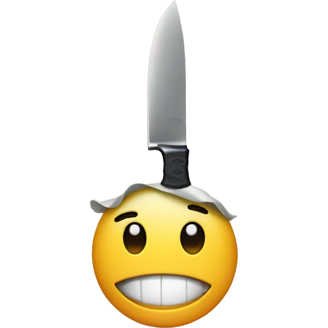smiling emoji with a knife emoji