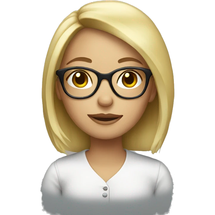 blonde girl with glasses emoji