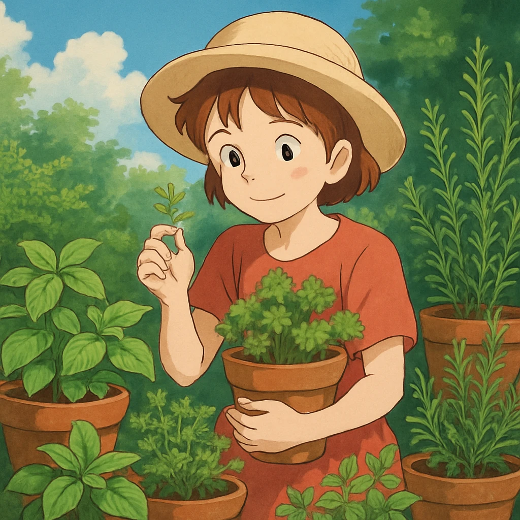 herbs, ghibli style emoji