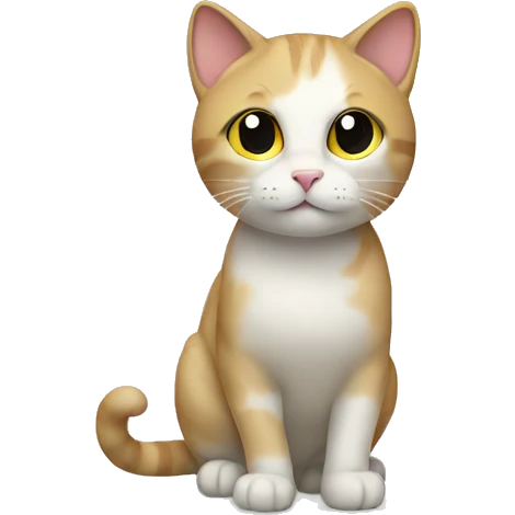 cat standing under a rainbow emoji