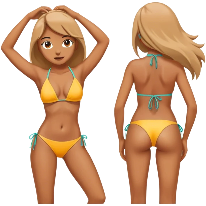  bending wearing bikini emoji