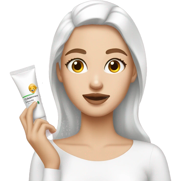 white girl applying cream on face emoji
