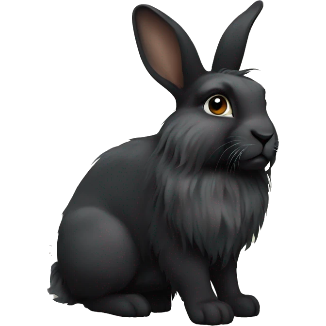 black lionhead rabbit  emoji