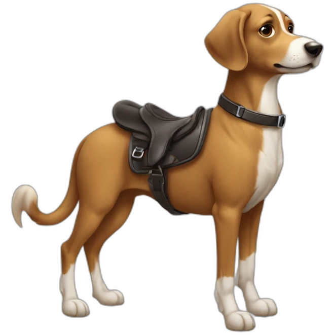 Chien sur cheval plus 🐦 emoji