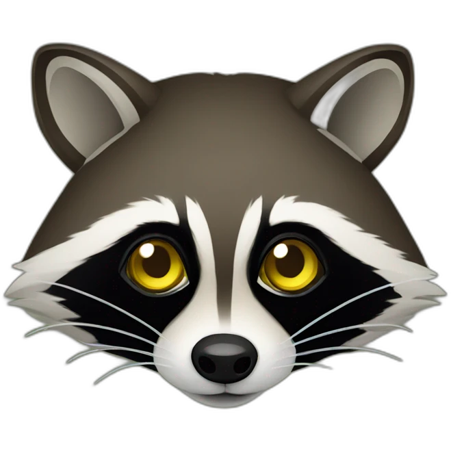 brown raccoon with yellow eyes and a dark green hood emoji