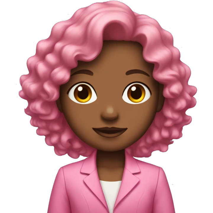 Girl with wavy hair and pink suit  emoji