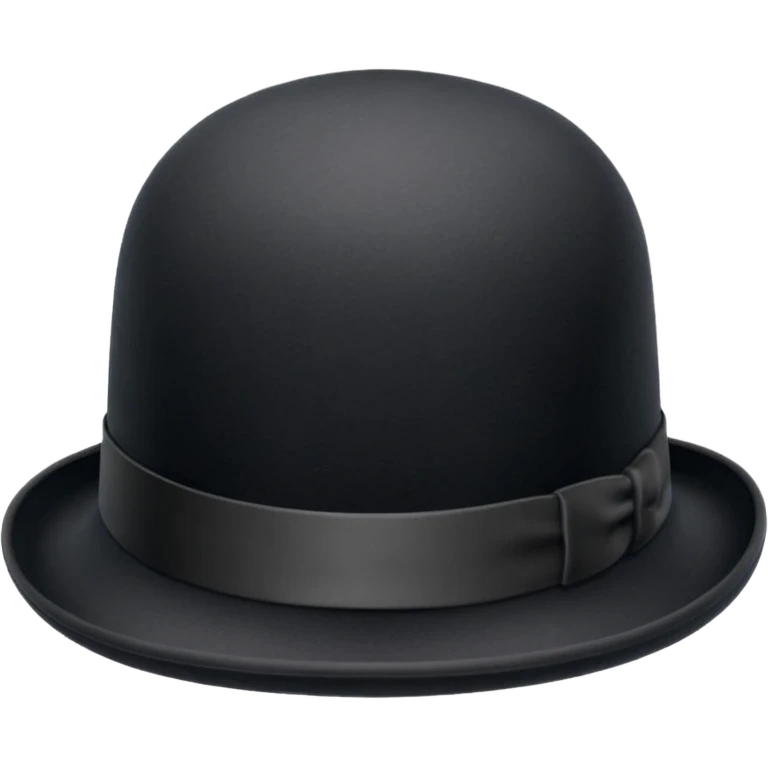 simple black bowler hat on;y emoji