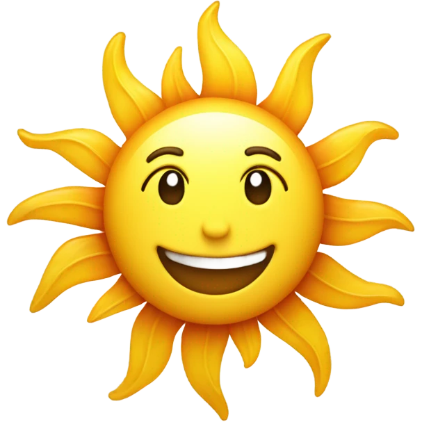 Happy, Diligent, wondering sun emoji