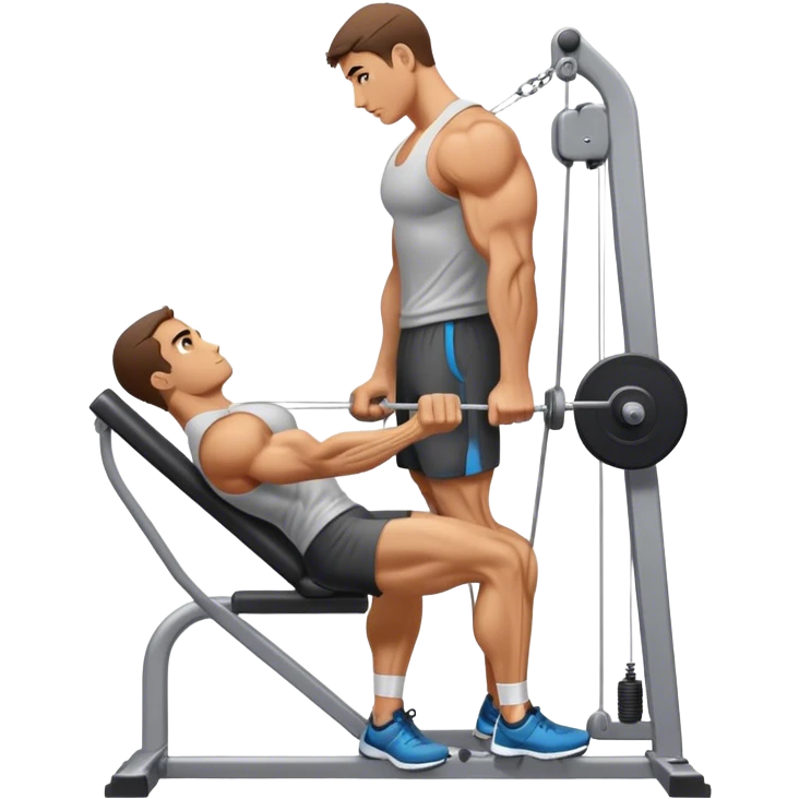 side-view man cable-machine tricep-pushdown emoji