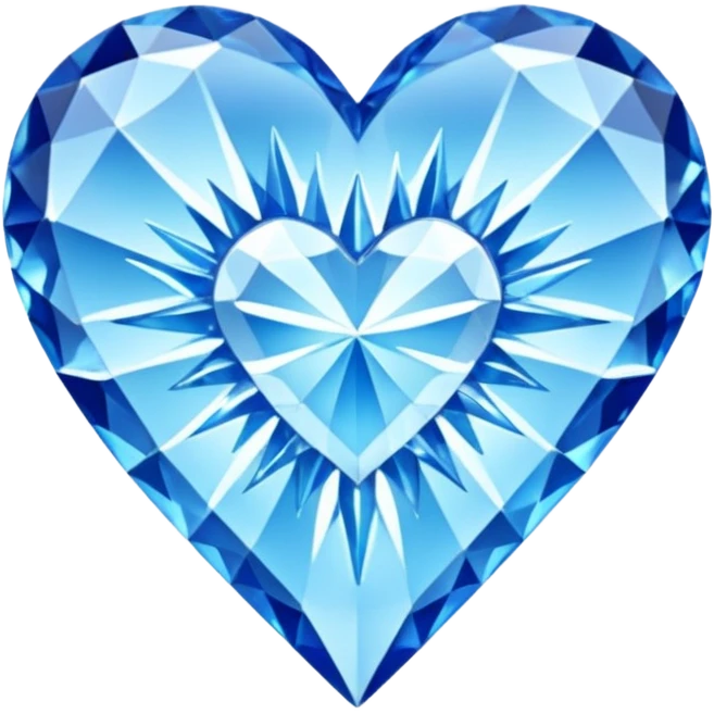 Blue crystallised heart emoji