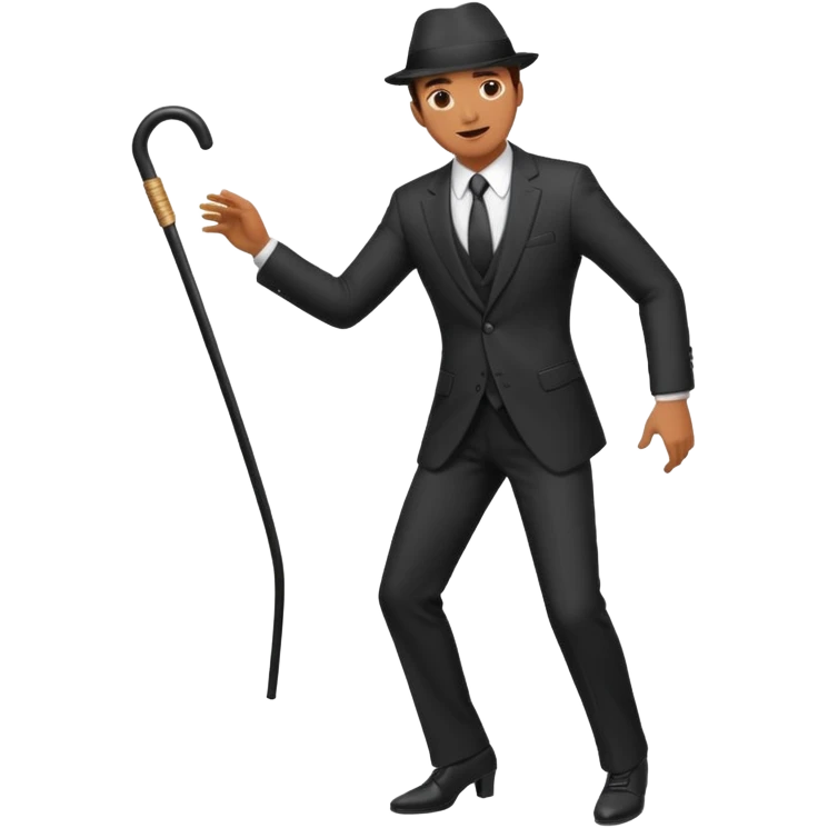Man in a suit dancing with a cane  emoji