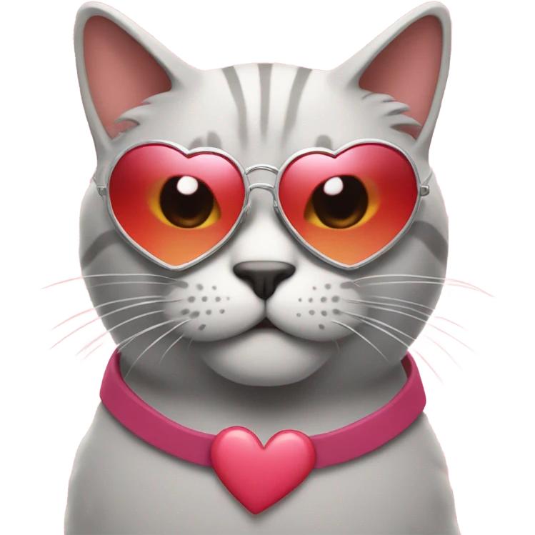 cool cat with heart shades emoji