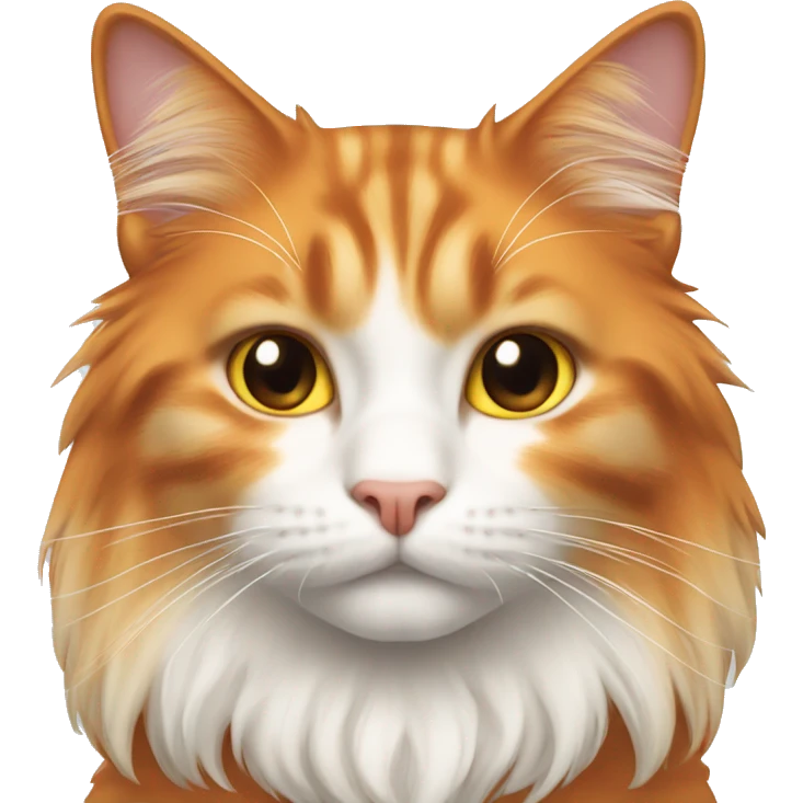 Long haired orange and white cat emoji