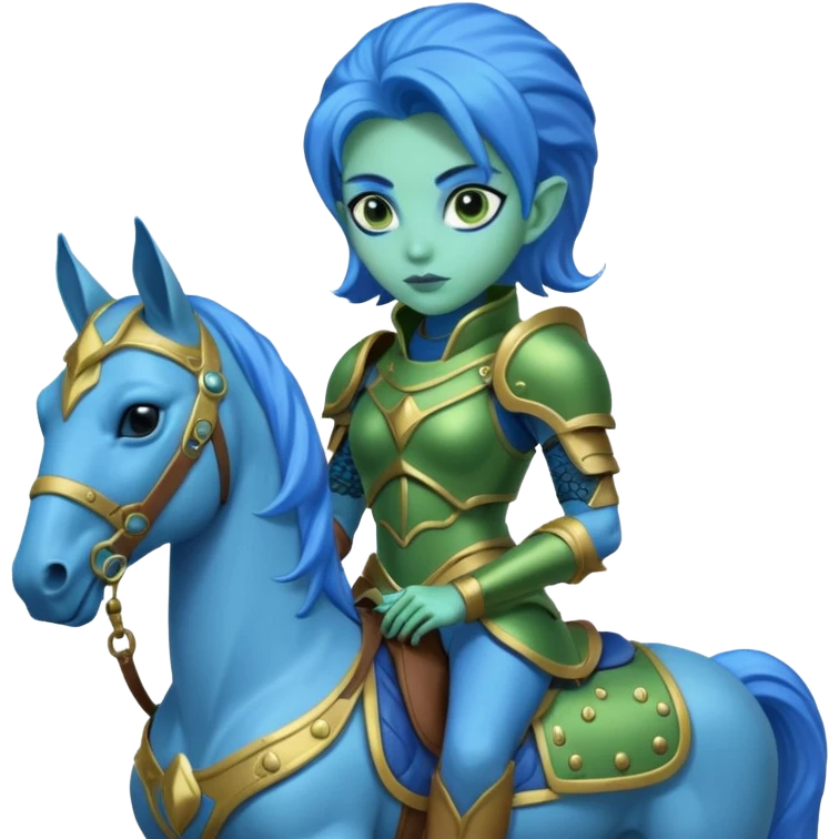 lady alien on horse emoji