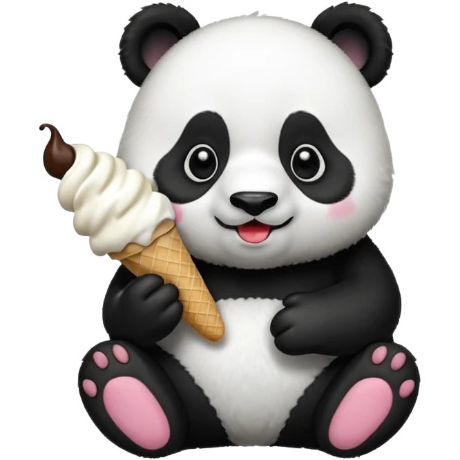 Panda eating ice cream emoji