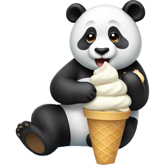 Panda eating ice cream emoji