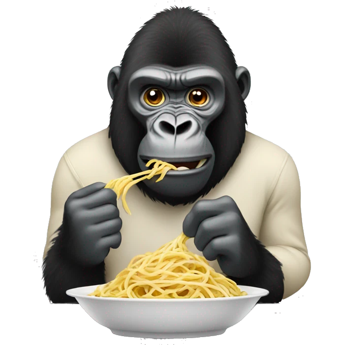 Gorilla eating spaghetti  emoji