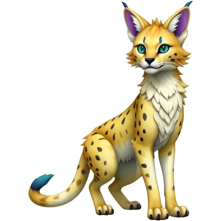 Epic Edgy Colorful ethereal eldritch Sergal-Serval-Fionbri emoji