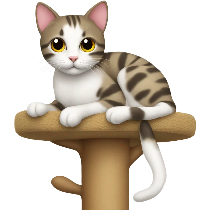 Cat on a cat tree emoji