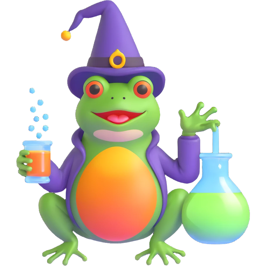 frog wizard brewing potion emoji