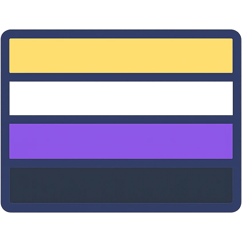 non-binary pride flag, clean and simple, flat design, no text emoji