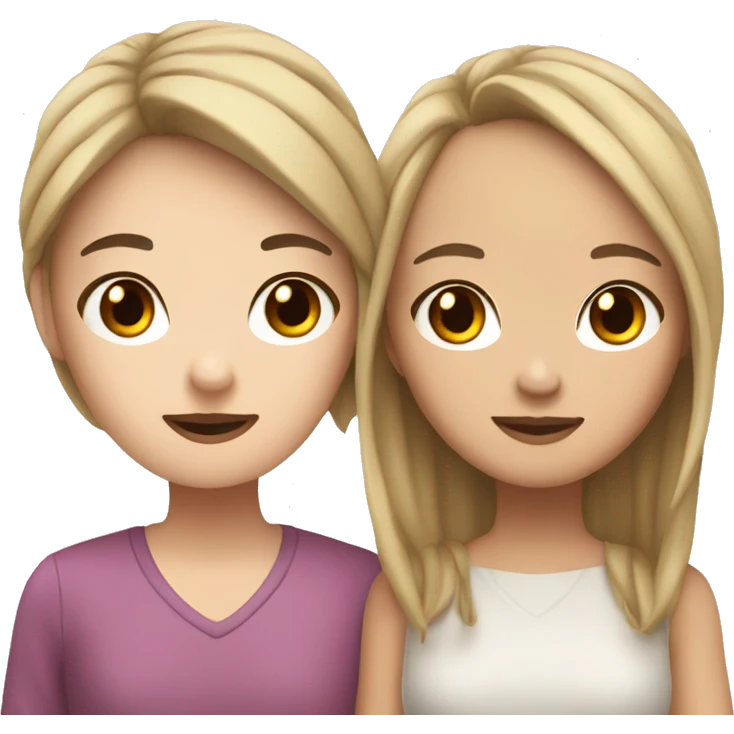 White girl and Asian girl in a couple emoji