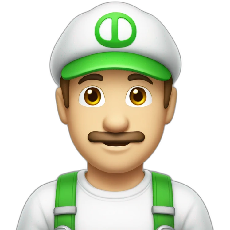 Luigi bros in white overalls And white cap emoji