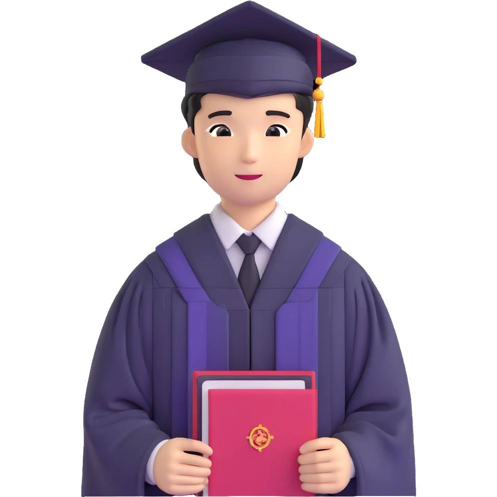 Japanese male high school graduate in formal uniform with diploma at ceremony emoji