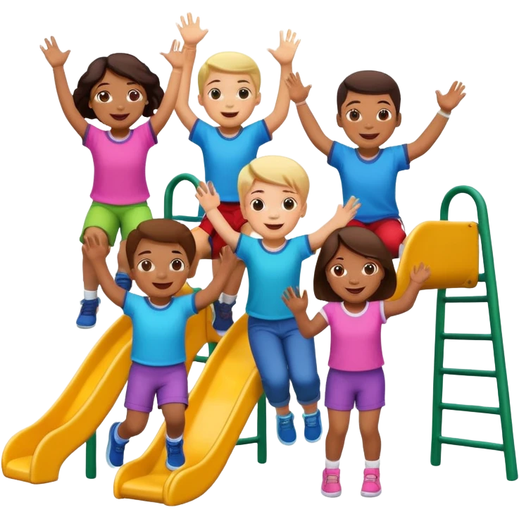 Kinderspielsplatz mit spielenden Kinder emoji