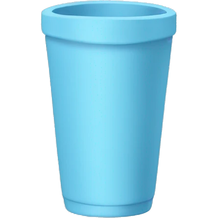 Light blue tumbler without face emoji