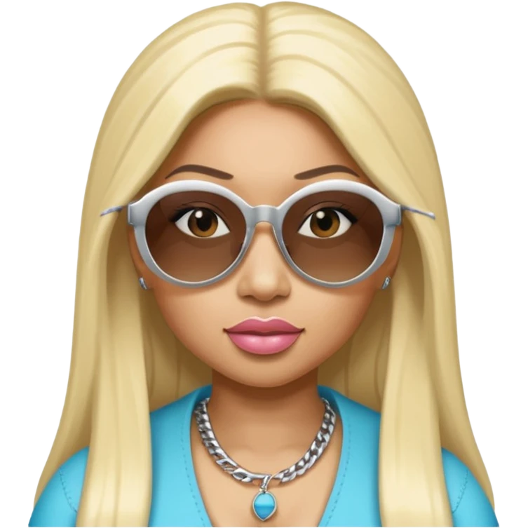 Rapper Nicki Minaj wear sunglasses emoji