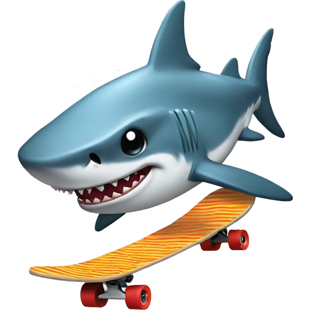 Shark on skateboard  emoji