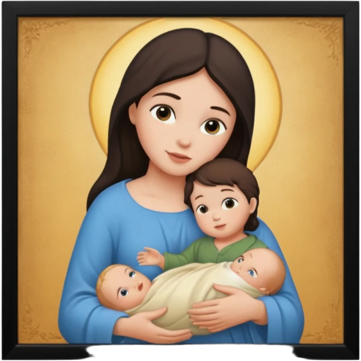 Image of the Mother of God in a frame emoji