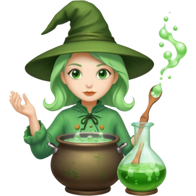 green witch cooking potion emoji