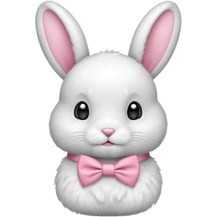 white bunny with pink bowtie emoji