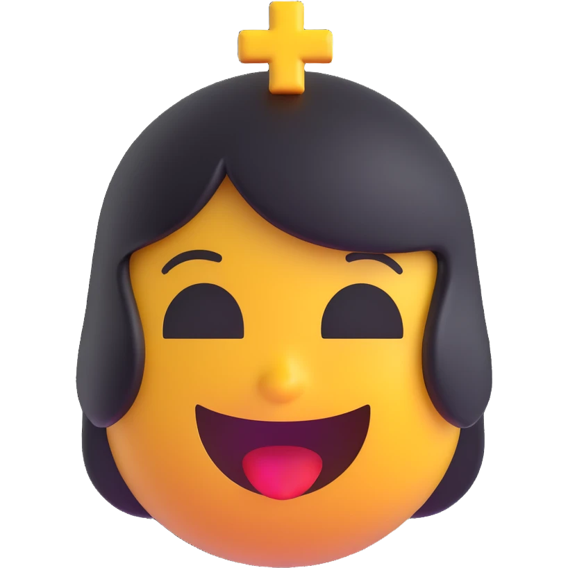 Nossa Senhora da Abadia, 3D emoji style, rounded and shiny look emoji