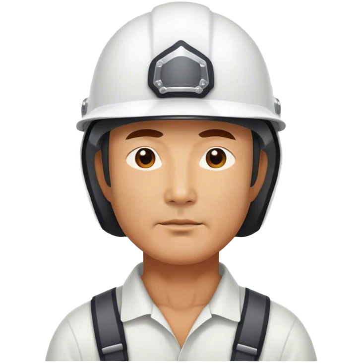 photorealistic korean worker middle age man 
in a helmet emoji