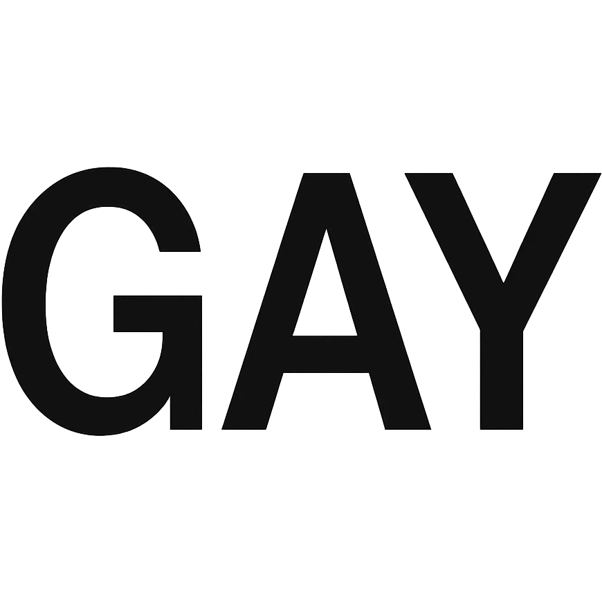the word GAY in a modern black sans-serif font emoji