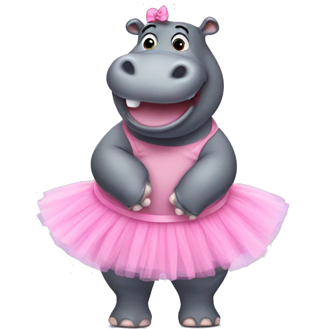 Hippo wearing pink tutu emoji