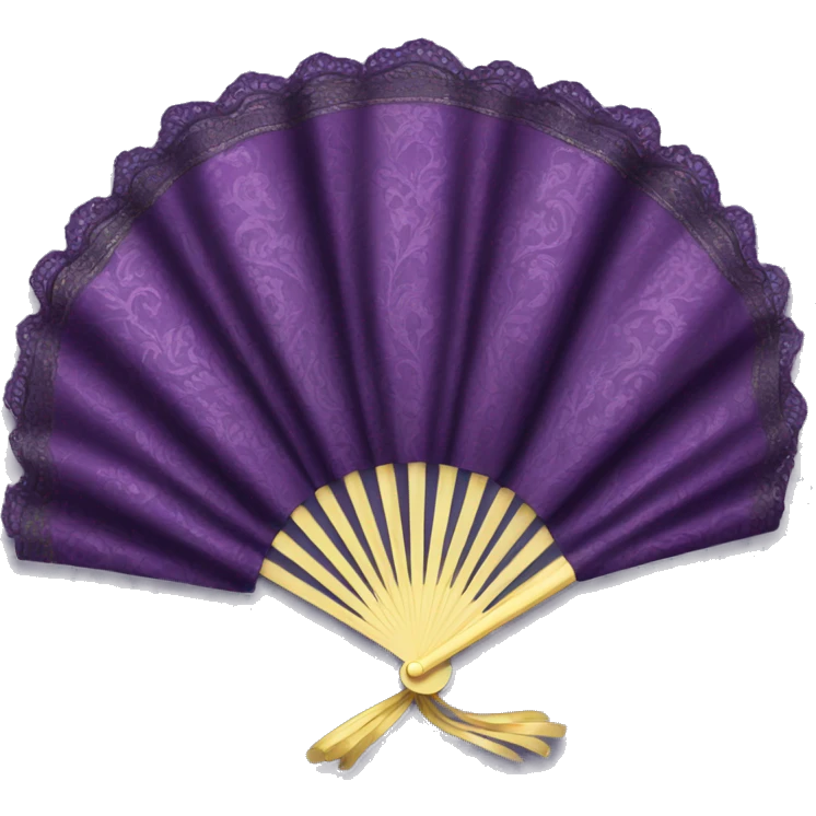 dark purple rococo hand fan  emoji