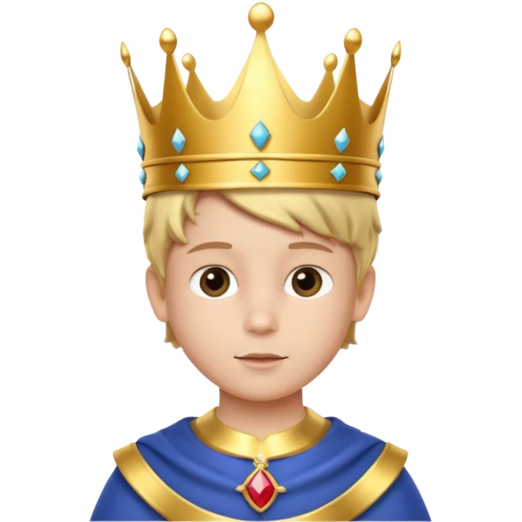 Royal Kid with fancy crown head 3d with emoji