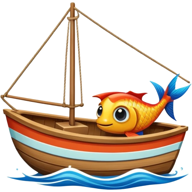 fish sailing a boat  emoji