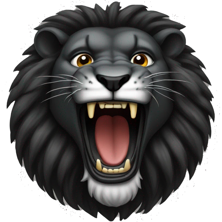 Roaring black lion emoji